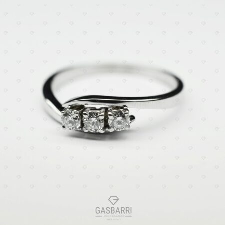 Anello Delfino 3 Diamanti F-VS1