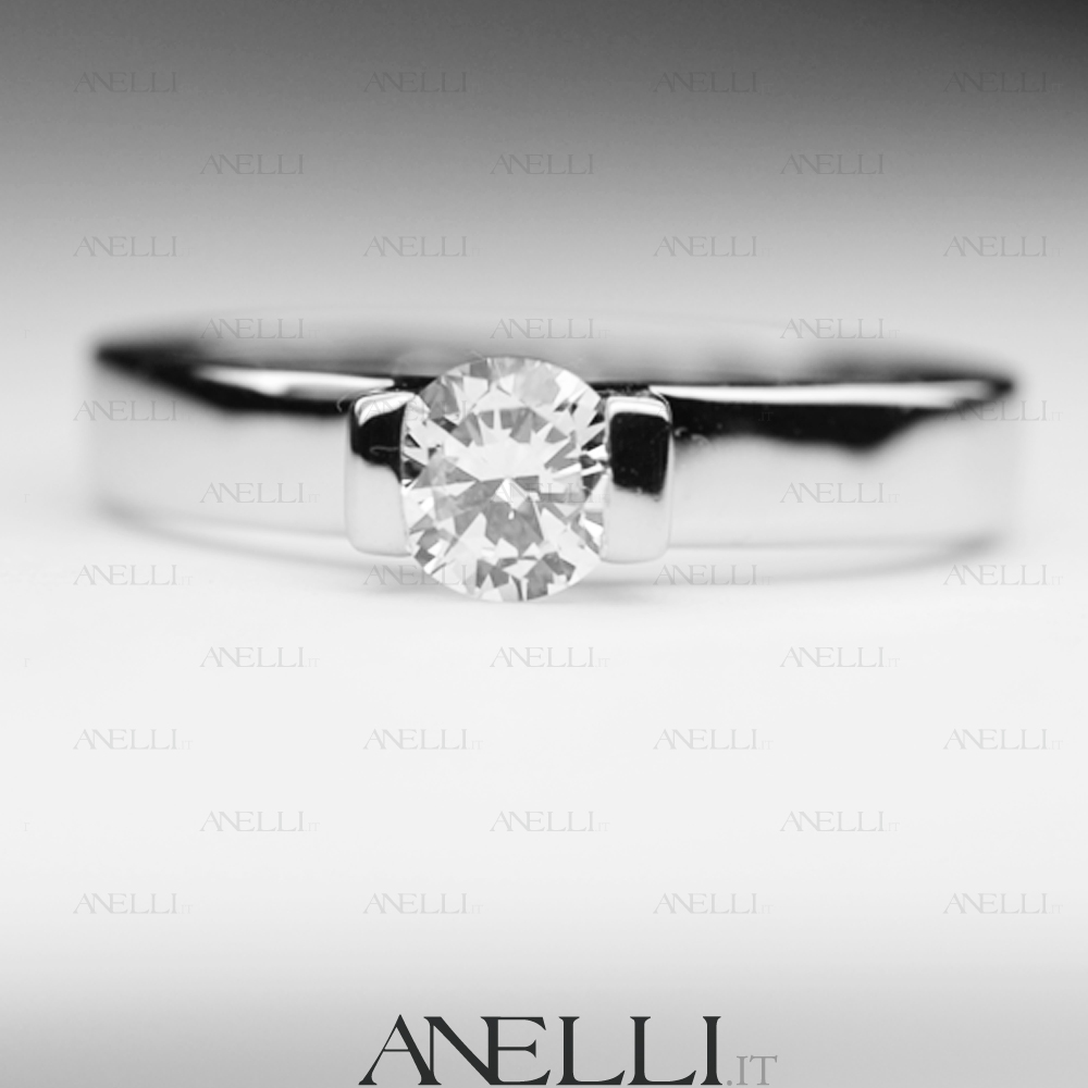 Anello 2 Griffe 0.42 carati colore D purezza VVS1