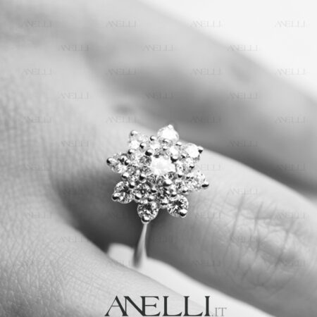 Anello Fiore Diamanti 1 Carato