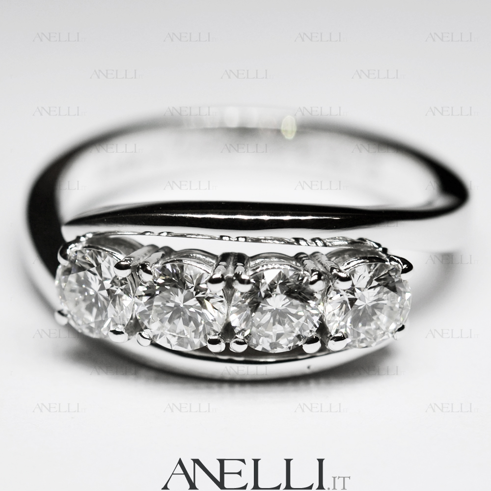 Anello con 4 Diamanti 1 Carato D-VVS1