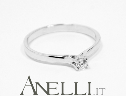 Anello solitario 0,10 carati