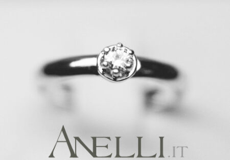 Anello solitario 0,10 carati - Colore F purezza IF