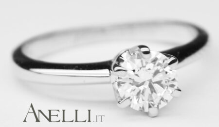 Anello Solitario a 6 griffe 0,45 carati E-VS1