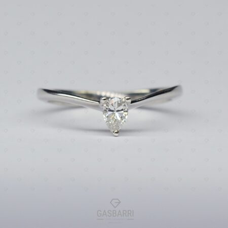 Anello Solitario Diamante a Goccia