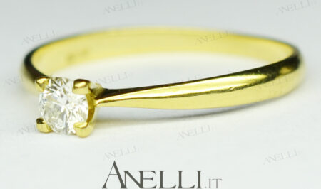 Anello Solitario Oro Giallo 0.20 carati F-VS1 GIA