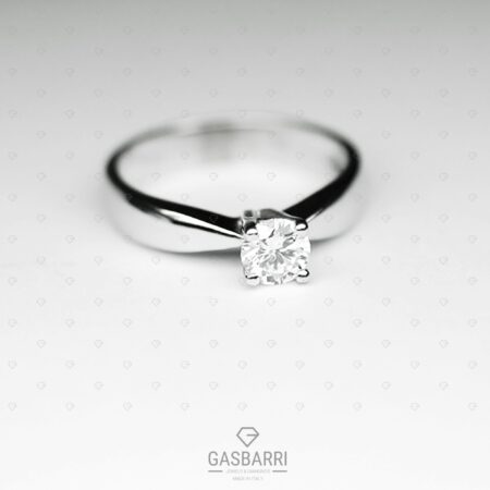 Anello Solitario Classico con Diamante 0,45 carati (F-VVS1)