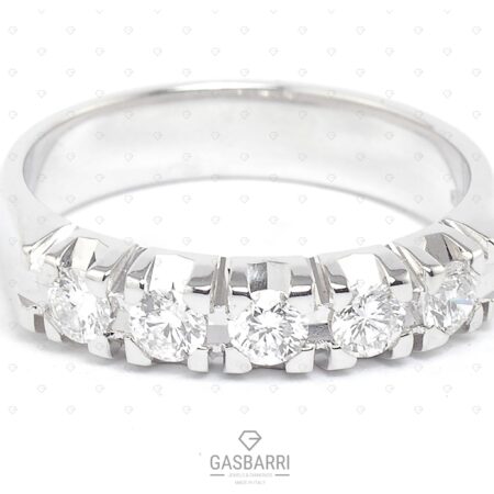 Fedina con 5 diamanti (G-VS1)