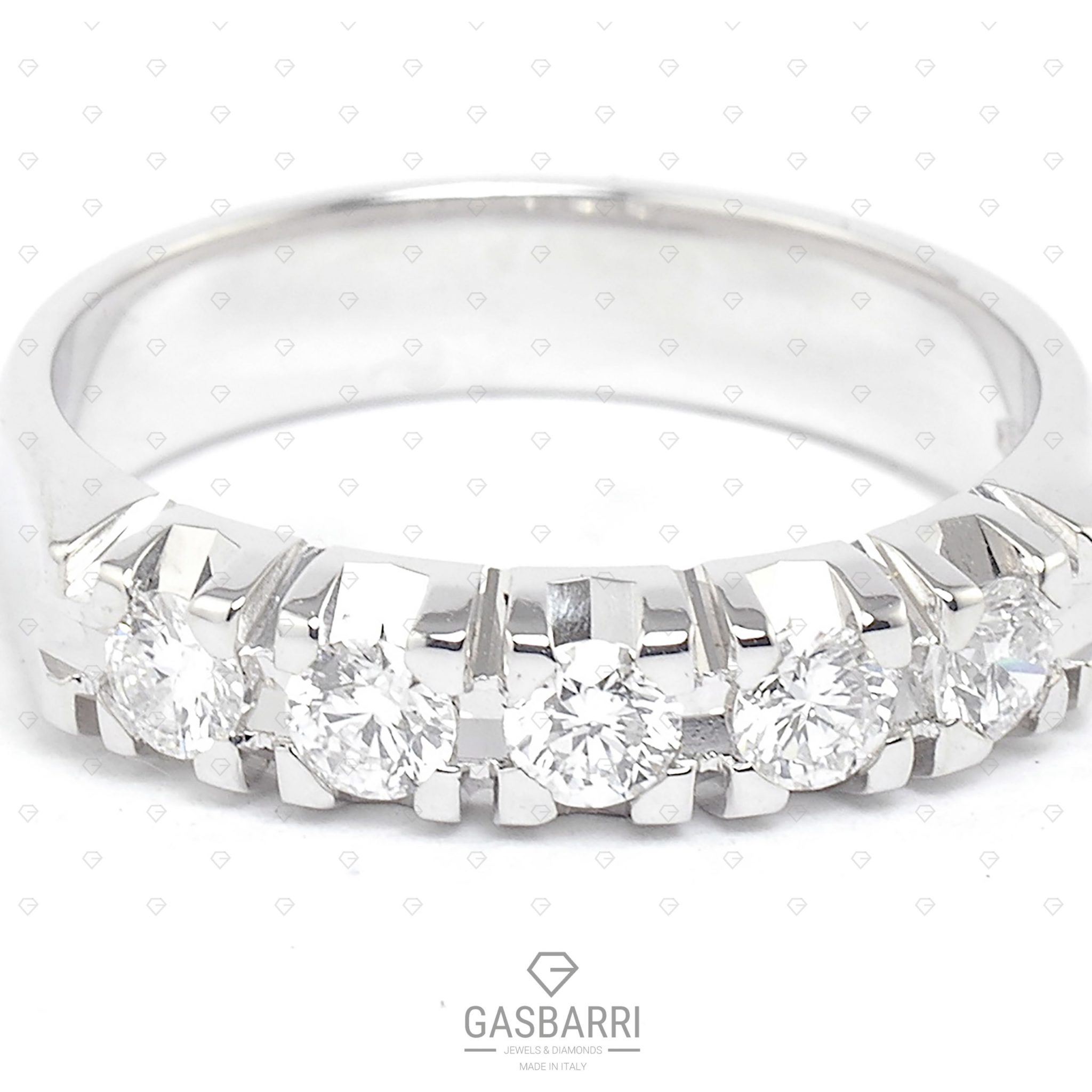 Fedina con 5 diamanti (G-VS1)
