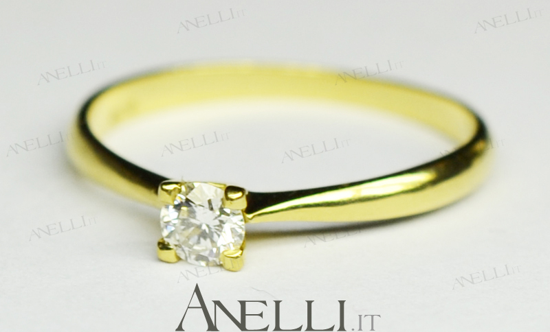 Solitario con Diamante 0.20 carati D-VS1 GIA