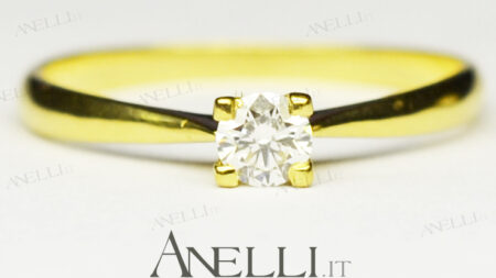 Solitario Oro Giallo 0.20 carati D-IF GIA