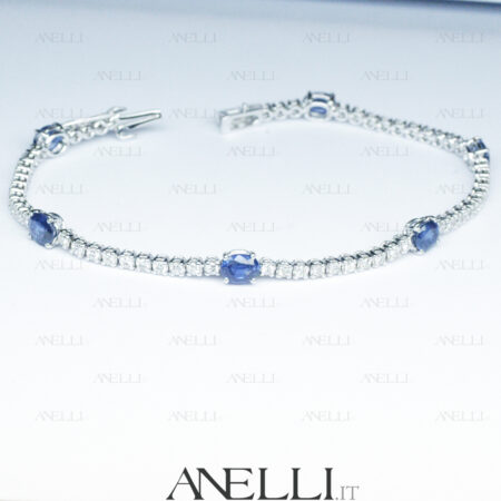 Bracciale Tennis con Zaffiri e Diamanti