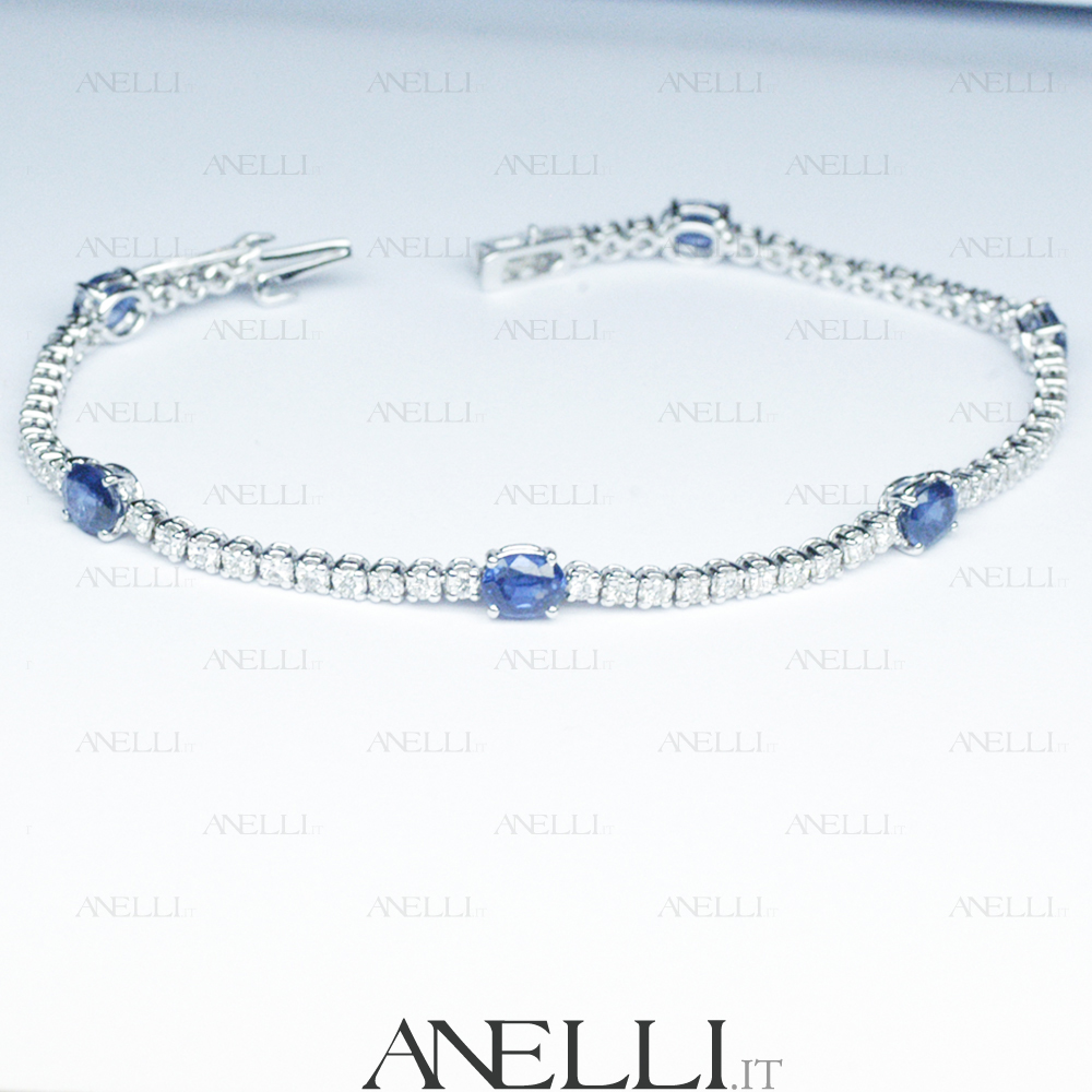 Bracciale Tennis con Zaffiri e Diamanti