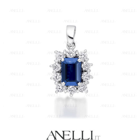 Pendente Zaffiro e Diamanti