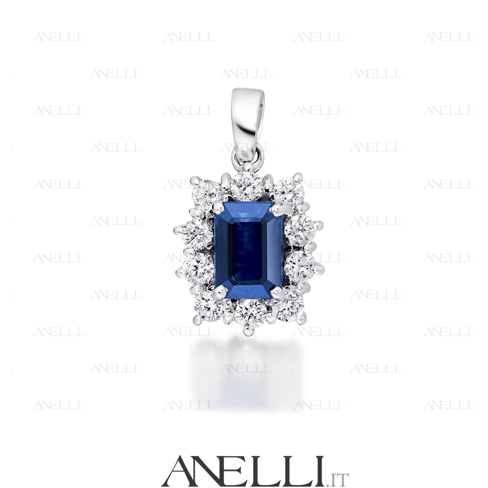 Pendente Zaffiro e Diamanti