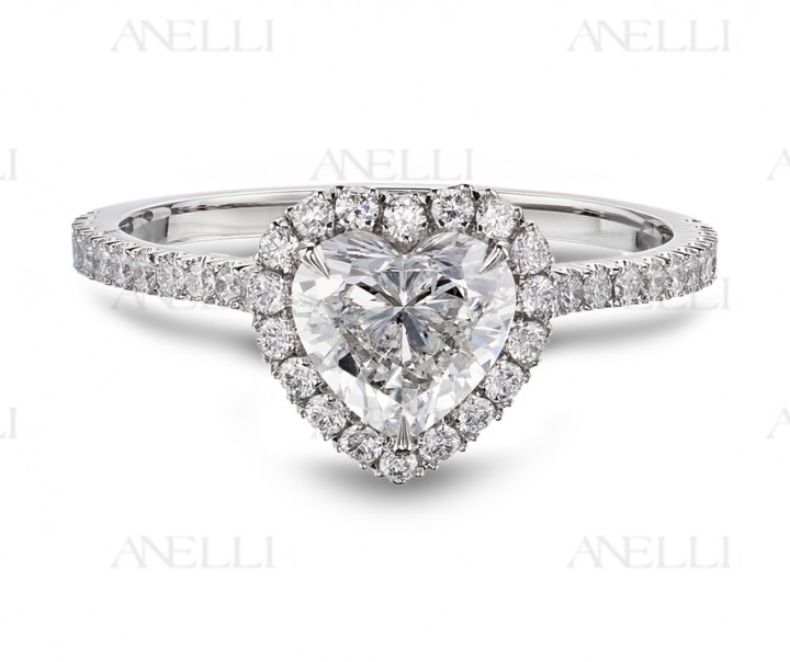Halo Cuore Oro Bianco 1 Carato G-VS1
