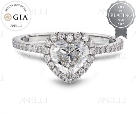 Halo Cuore Platino 1 Carato F-IF GIA
