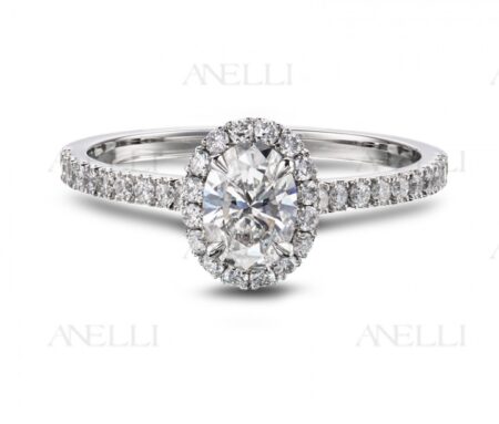 Anello Halo Diamante Ovale 0.70 F-VVS1