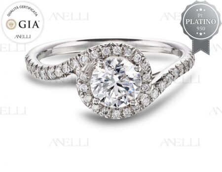 Halo Platino 1 Carato Colore F purezza VS1 GIA