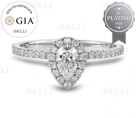 Halo Platino Goccia 0.50 carati D-IF GIA