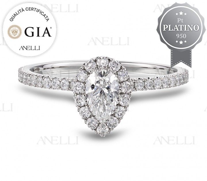 Halo Platino Goccia 0.50 carati D-IF GIA