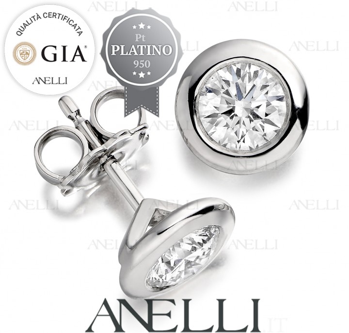 Orecchini 1 Carato D-IF Platino GIA
