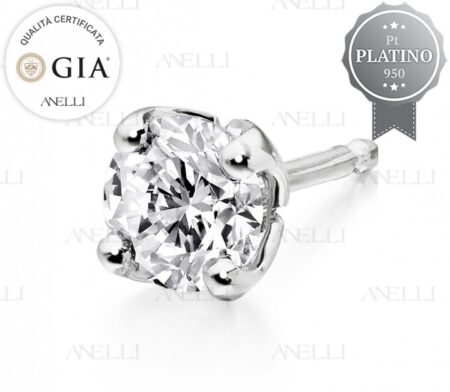 Orecchino singolo Mezzo Carato G-VS1 con GIA