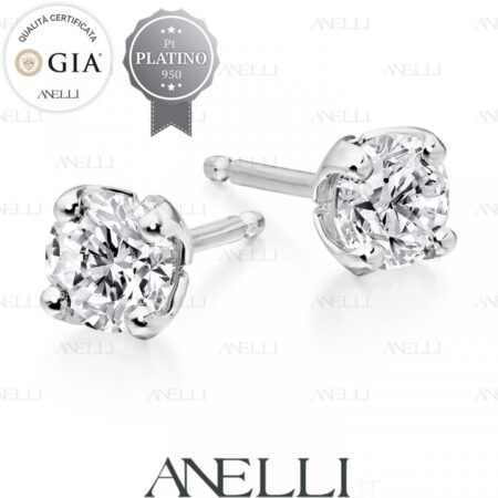Orecchini Platino 1 Carato D-VS1 GIA