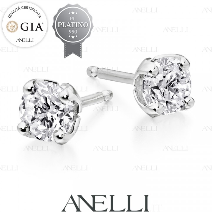 Orecchini Platino 1 Carato D-VS1 GIA