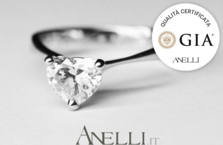 Anello Diamante Cuore 1 carato F-VS1 con GIA