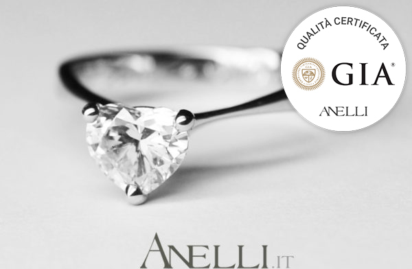 Anello Diamante Cuore 1 carato F-VS1 con GIA