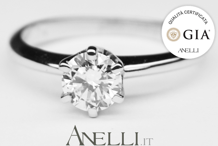 Anello 0.70 Carati D-VS1 Triplo Excellent GIA