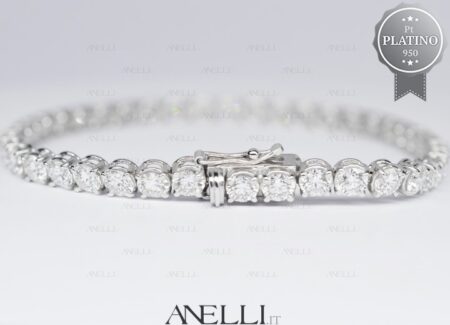 Bracciale Tennis Platino 10 Carati Diamanti F-VVS1