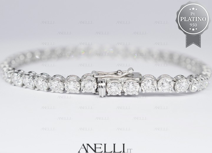 Bracciale Tennis Platino 10 Carati Diamanti F-VVS1