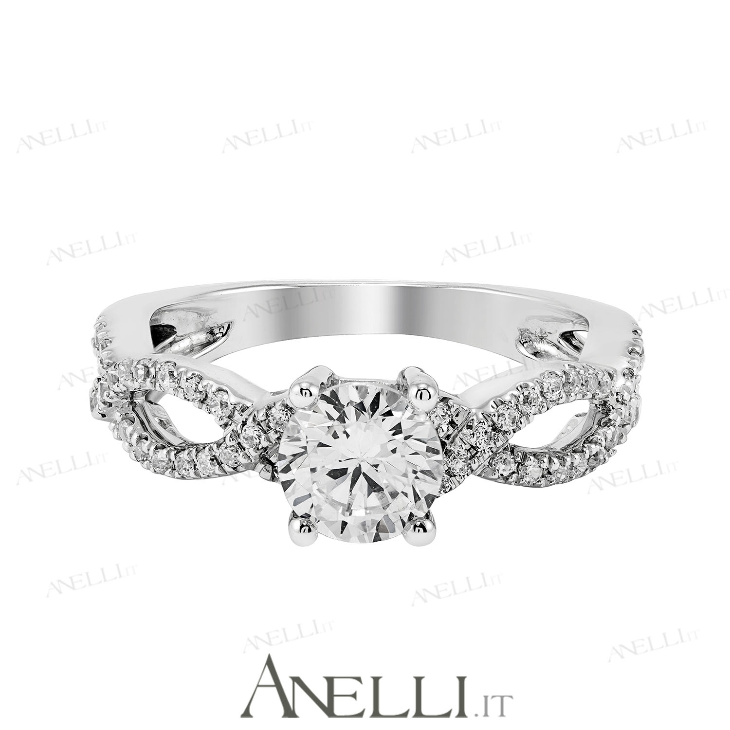 Anello Fidanzamento simbolo Infinito con GIA
