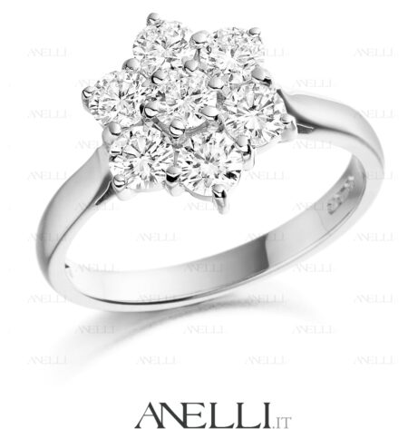 Anello Fiore Diamanti 1.40 Carati D-IF