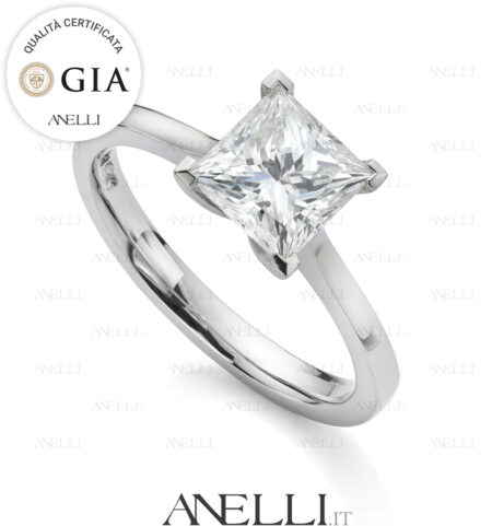 Diamante Princess Fidanzamento 1 Carato F-IF GIA