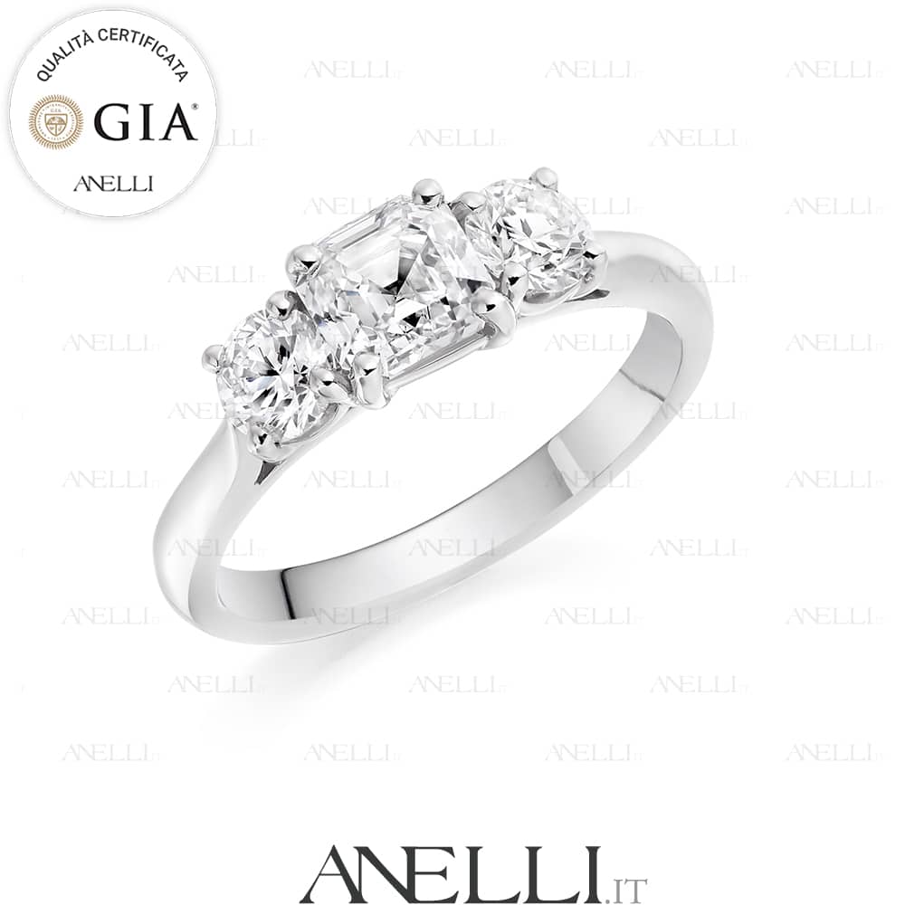 Trilogy Diamante Quadrato Asscher 2 Carati