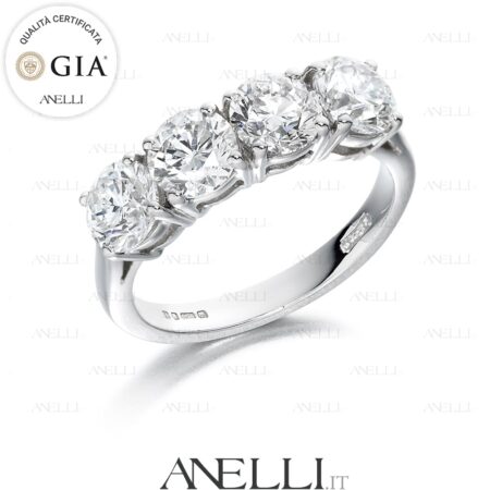 Anello 4 Diamanti 2.80 carati totali D-IF GIA