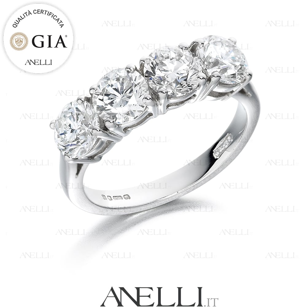 Anello 4 Diamanti 2.80 carati totali D-IF GIA