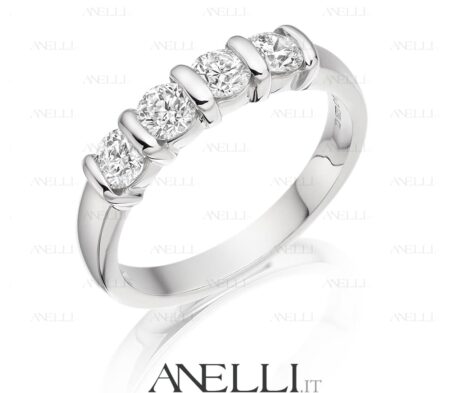 Anello 4 Diamanti 1 Carato D-IF GIA America