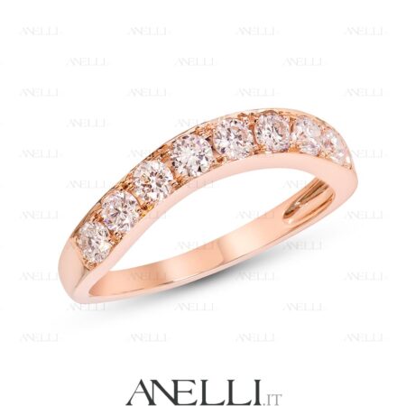 Anello Oro Rosa 9 Diamanti D-IF