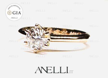 Anello Oro Rosa 0.60 D-IF Triplo Excellent GIA